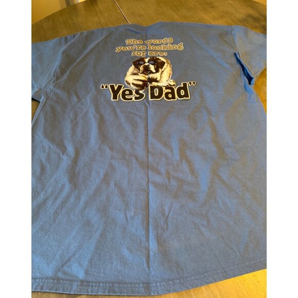 Mens XXL Big Dogs Blue Graphic T-Shirt "Yes Dad" 100% Cotton Relaxed Fit Crewnec - Picture 3 of 13